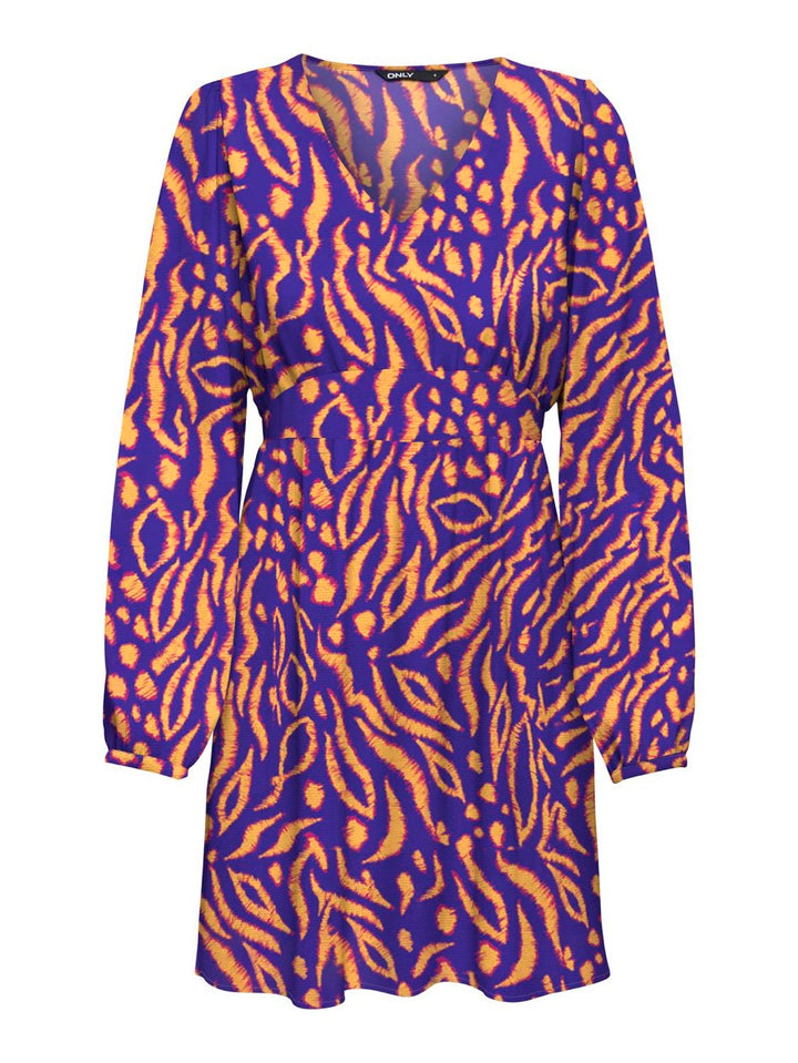 Onlnova Life L/s Siri Dress Aop Ptm - Blauw Dessin