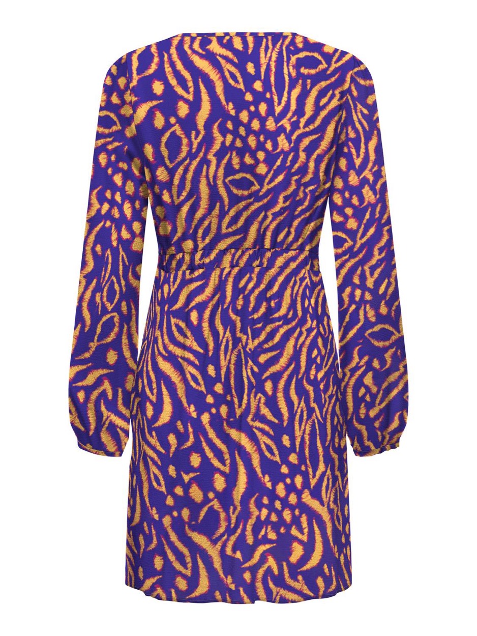 Onlnova Life L/s Siri Dress Aop Ptm - Blauw Dessin