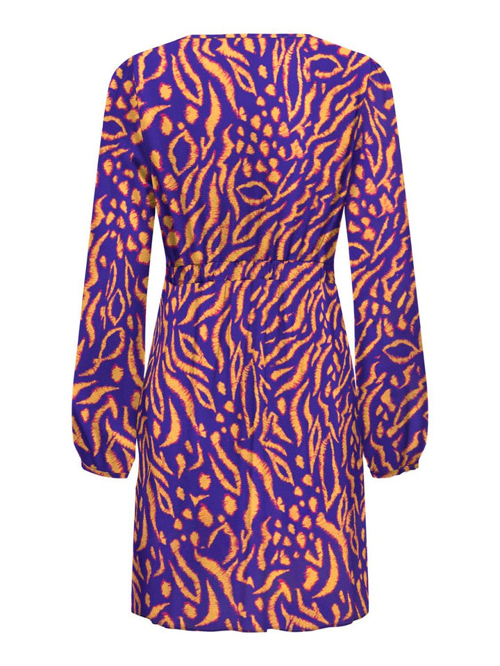 Onlnova Life L/s Siri Dress Aop Ptm - Blauw Dessin