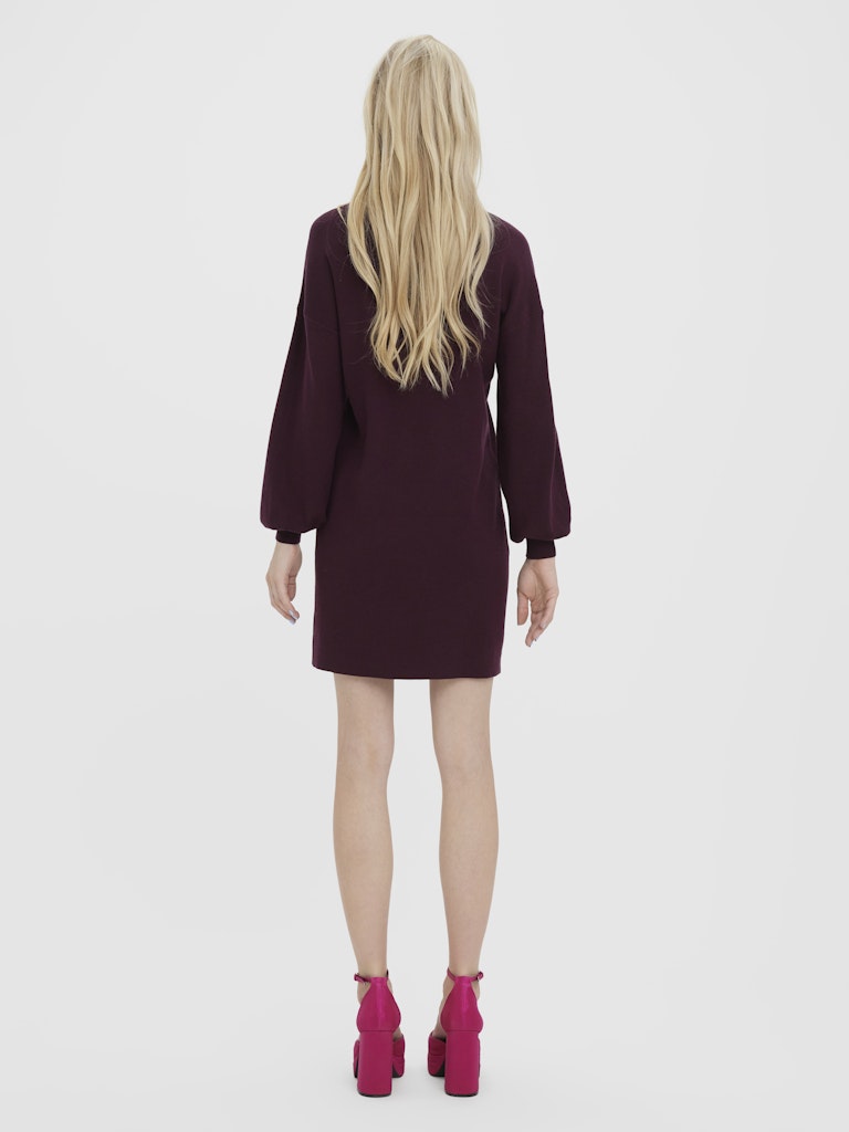 Vmnancy Ls Funnelneck Dress Noos - Bordeaux