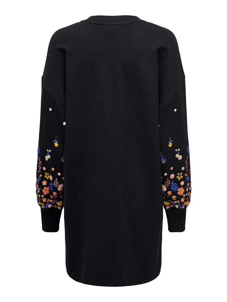 Onlbrooke Ls Short Dress Flower Swt Noos - Zwart