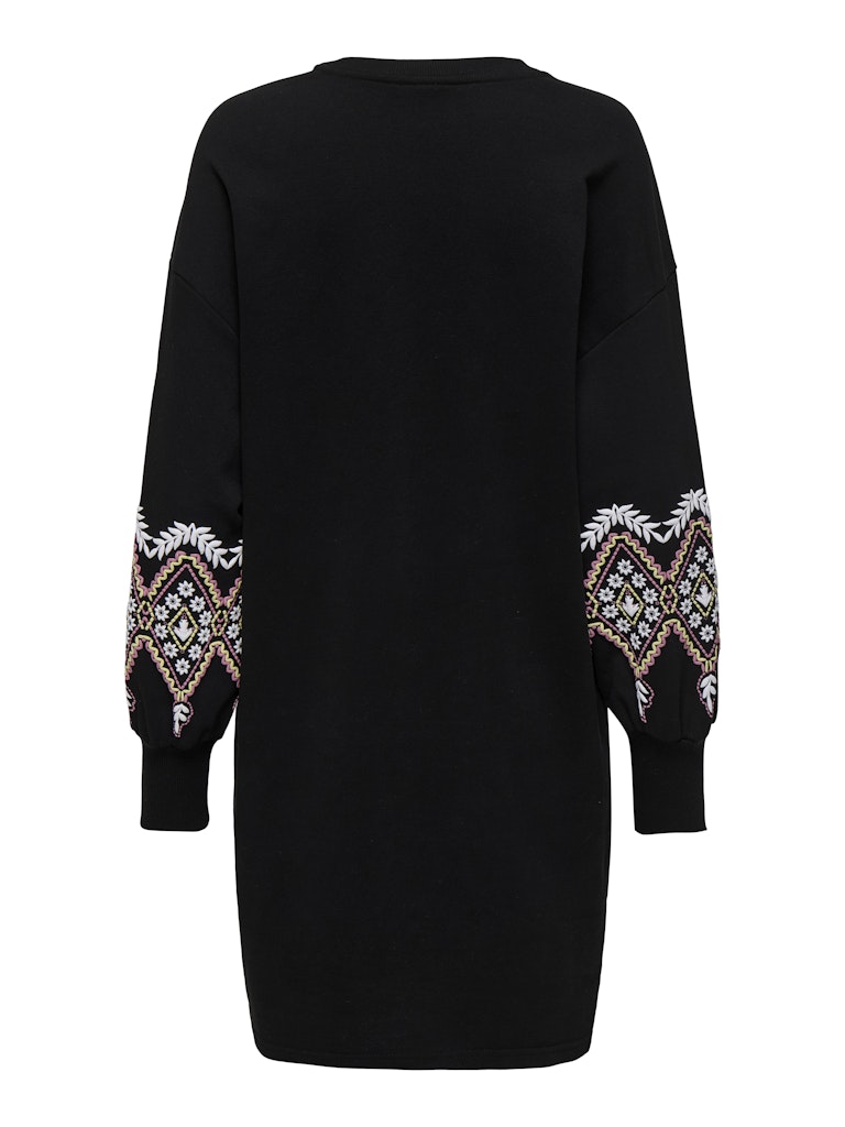 Onlbrooke Ls Short Dress Flower Swt Noos - Zwart