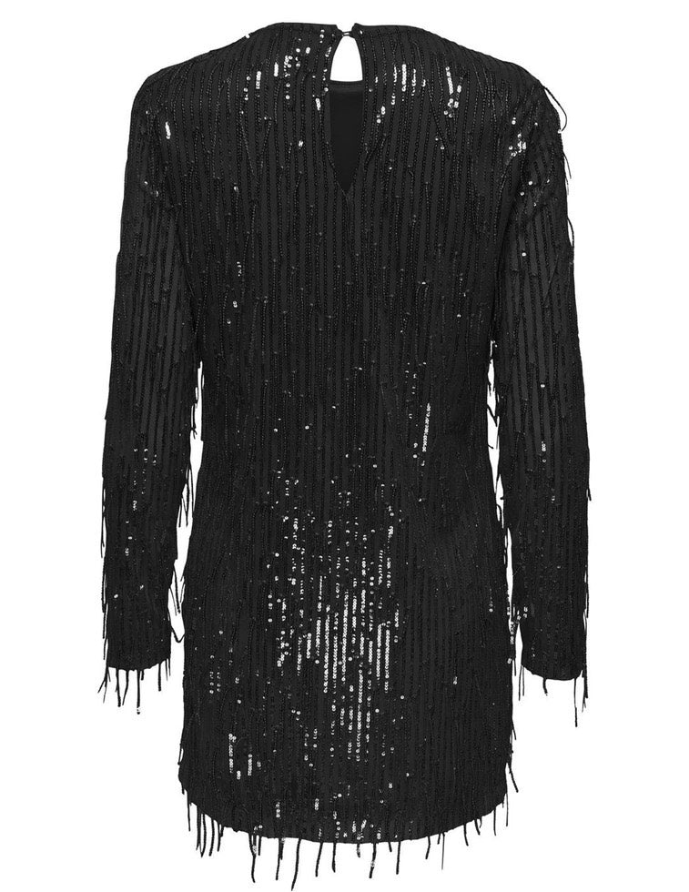 Onlanika Spacy Ls Short Dress Wvn - Zwart