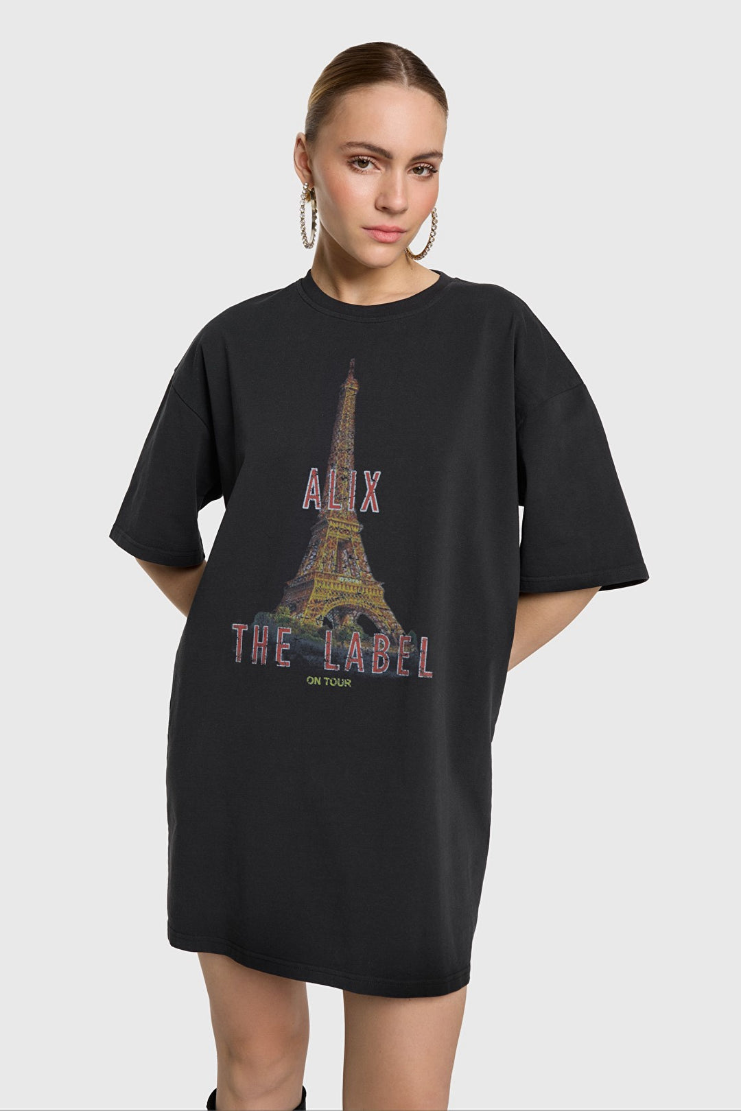 Paris T-shirt Dress - Antraciet