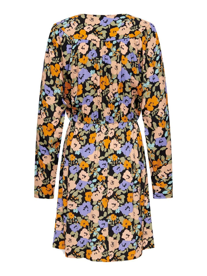 Jdycohen L/s Above Knee Wrap Dress - Zwart Dessin