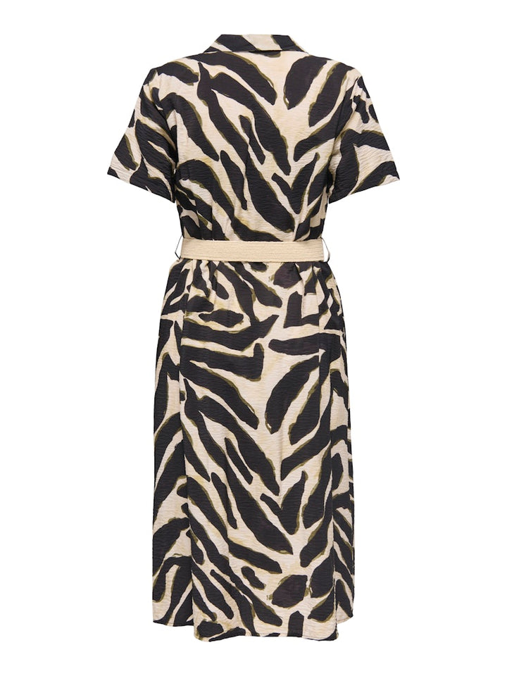 Jdyjasmine S/s Maxi Belt Dress Wvn - Zwart Dessin