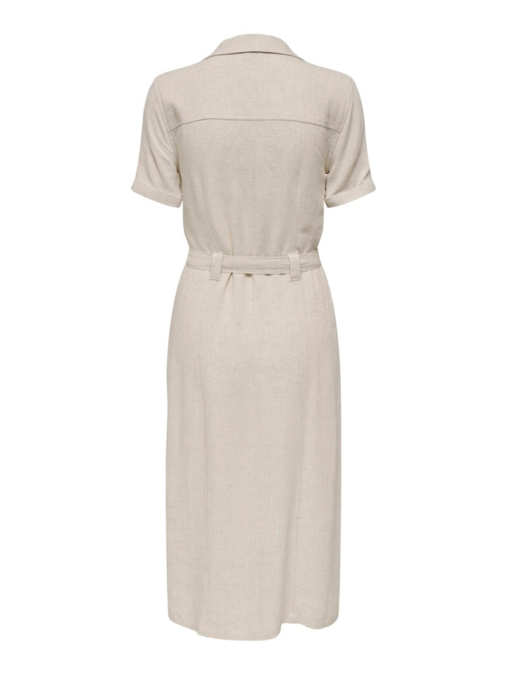 Onlsiesta Ss Linen Bl Shirt Dress P - Zand