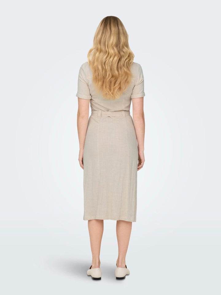 Onlsiesta Ss Linen Bl Shirt Dress P - Zand