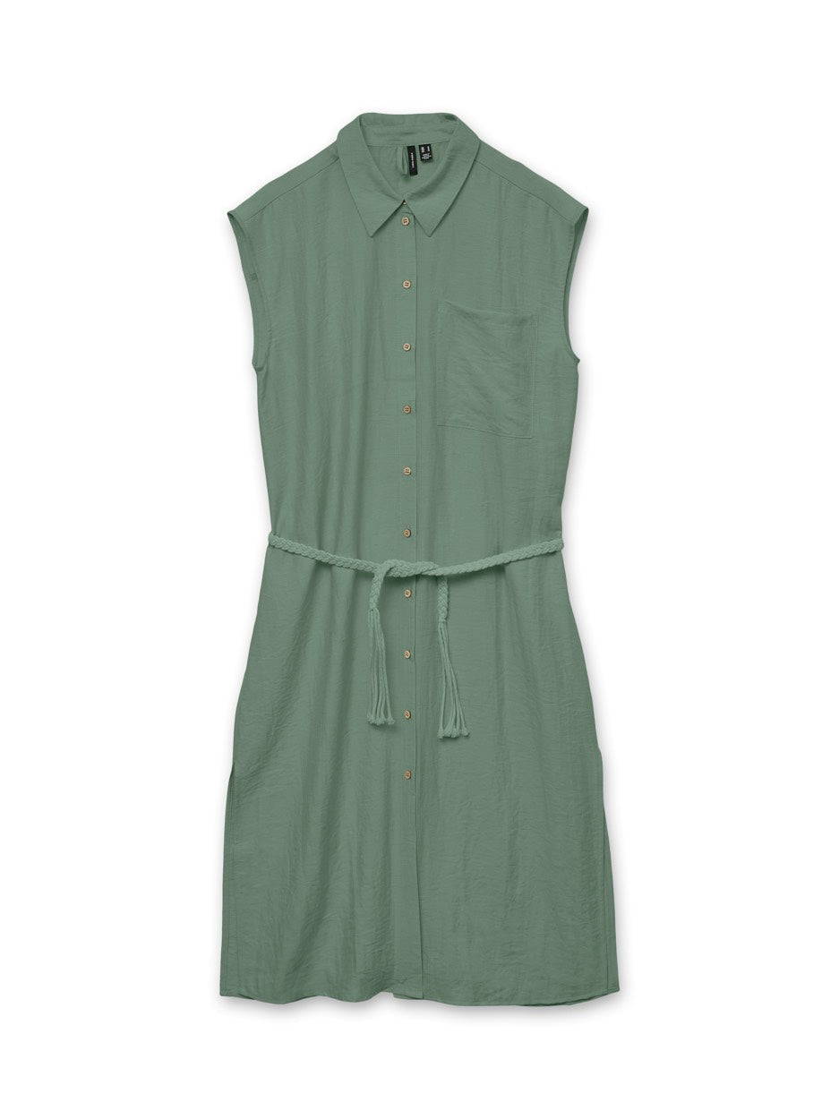 Vmheaven Belt Calf Shirt Dress Wvn - Army