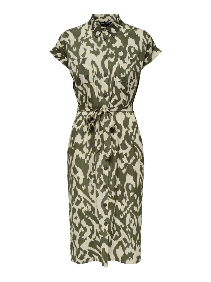 Onlhannover S/s Shirt Dress Noos Wv - Groen Dessin