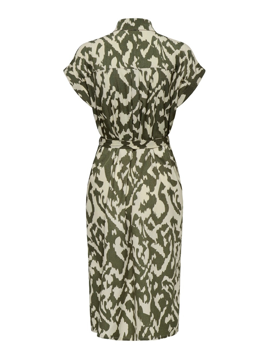 Onlhannover S/s Shirt Dress Noos Wv - Groen Dessin