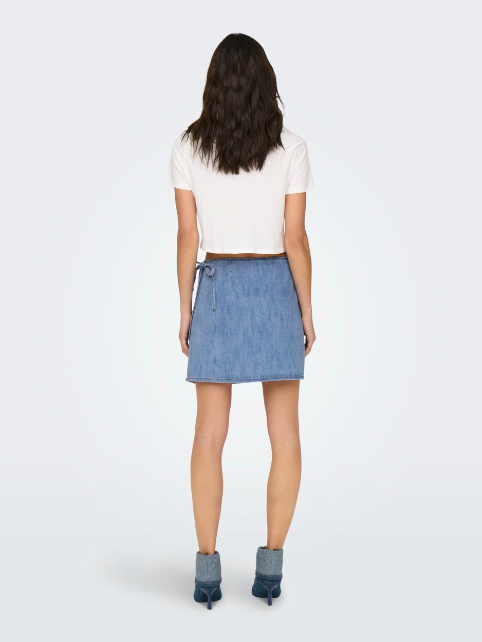 Onlnoelle Wrap Skirt Dnm Yor - Blue Denim