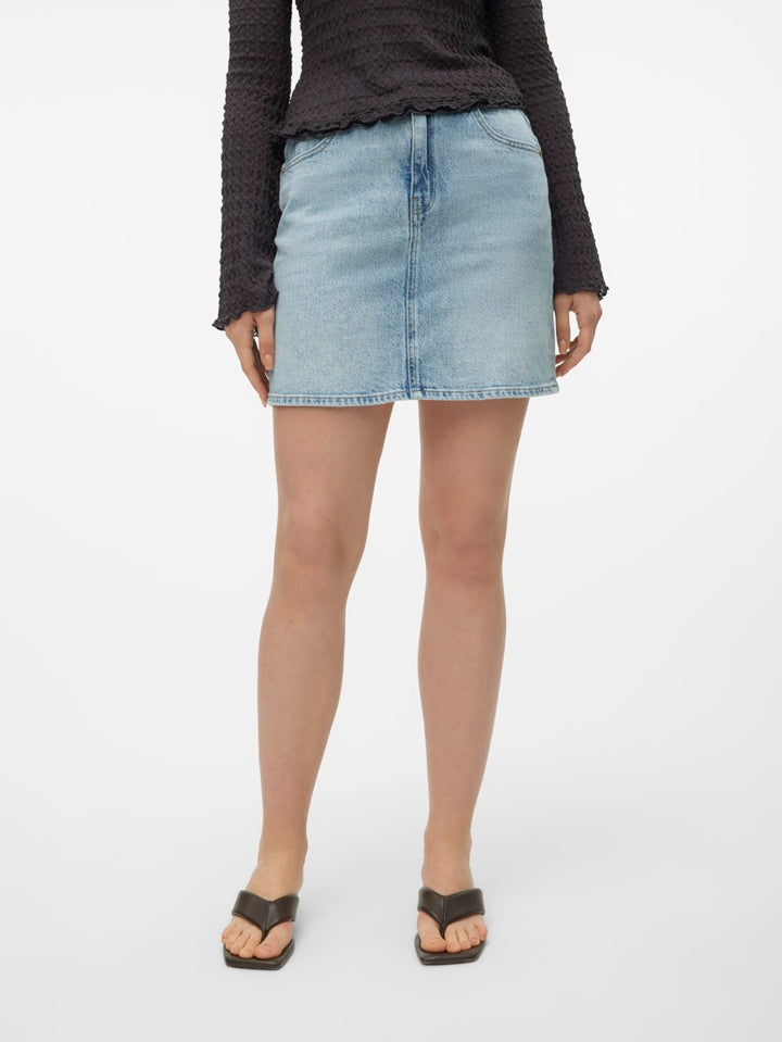 Vmtessa Hr Short Dnm Skirt Mix Ga N - Blue Denim
