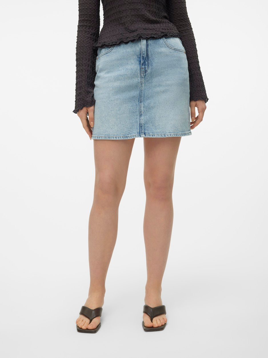 Vmtessa Hr Short Dnm Skirt Mix Ga N - Blue Denim