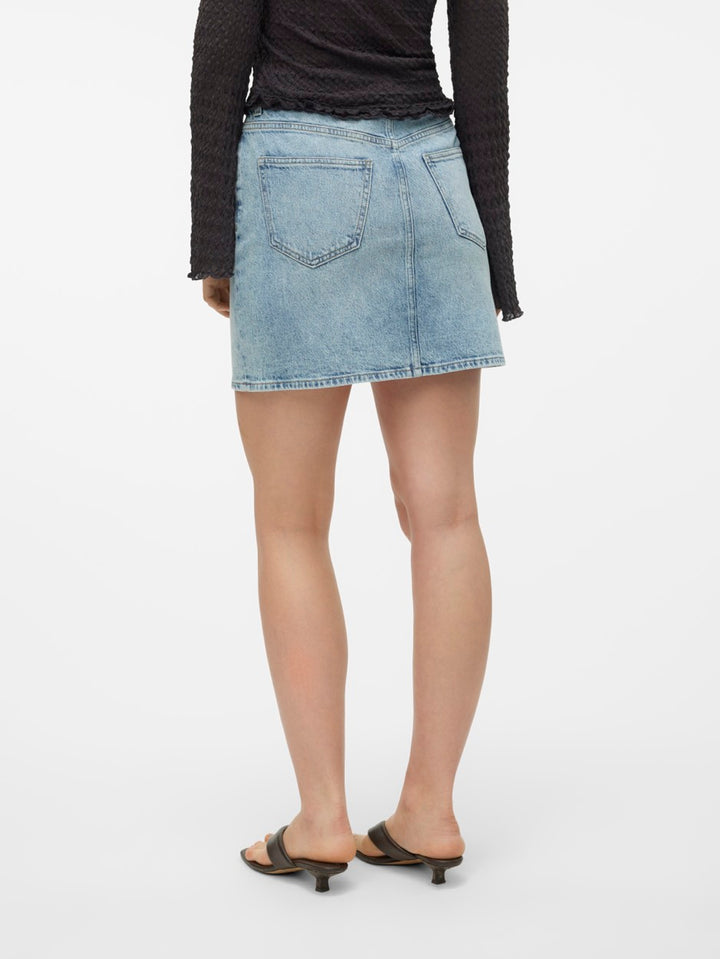 Vmtessa Hr Short Dnm Skirt Mix Ga N - Blue Denim