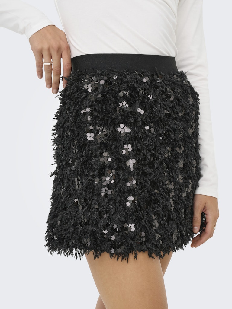Onlpaola Short Feather Skirt Box Jrs - Zwart