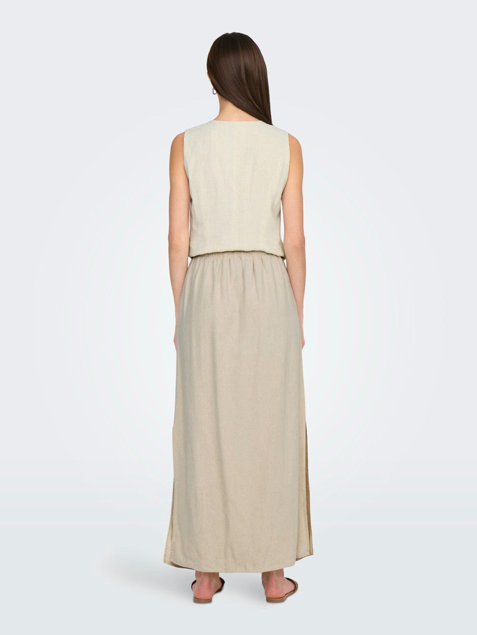 Jdysay Mw Maxi Slit Skirt Wvn Noos - Beige