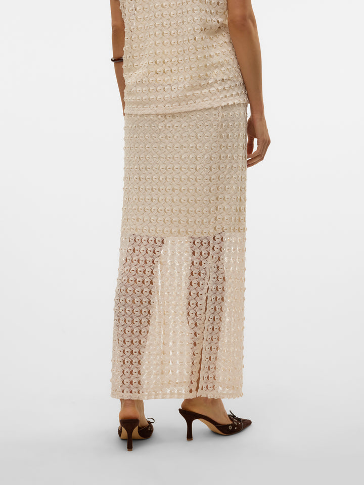 Vmdylie Hw Ankel Skirt Wvn Btq Ga - Beige