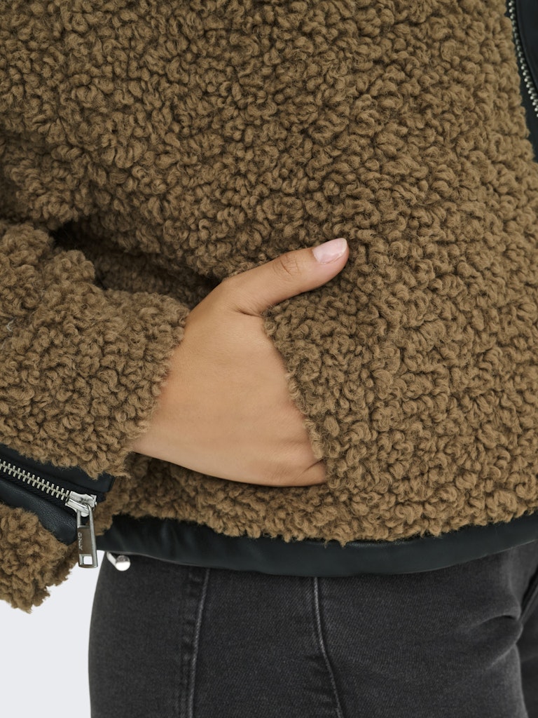 Onlpatti Life Teddy Short Jacket Cc Otw - Bruin