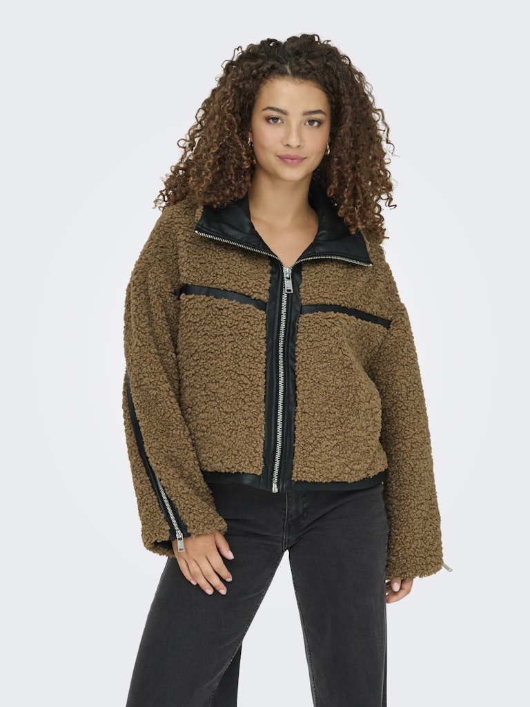 Onlpatti Life Teddy Short Jacket Cc Otw - Bruin