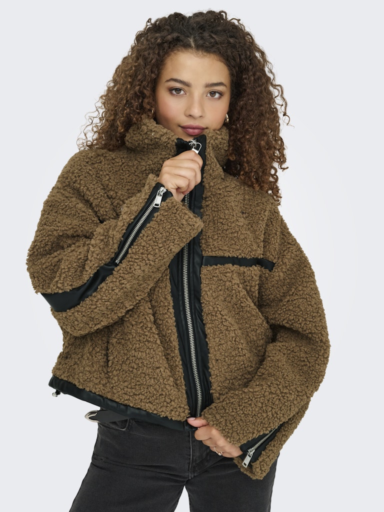 Onlpatti Life Teddy Short Jacket Cc Otw - Bruin