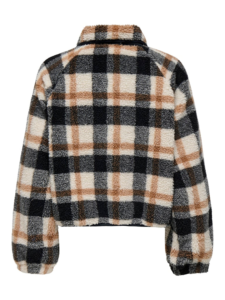 Onlcalista Life Check Teddy Jacket Otw - Bruin Dessin