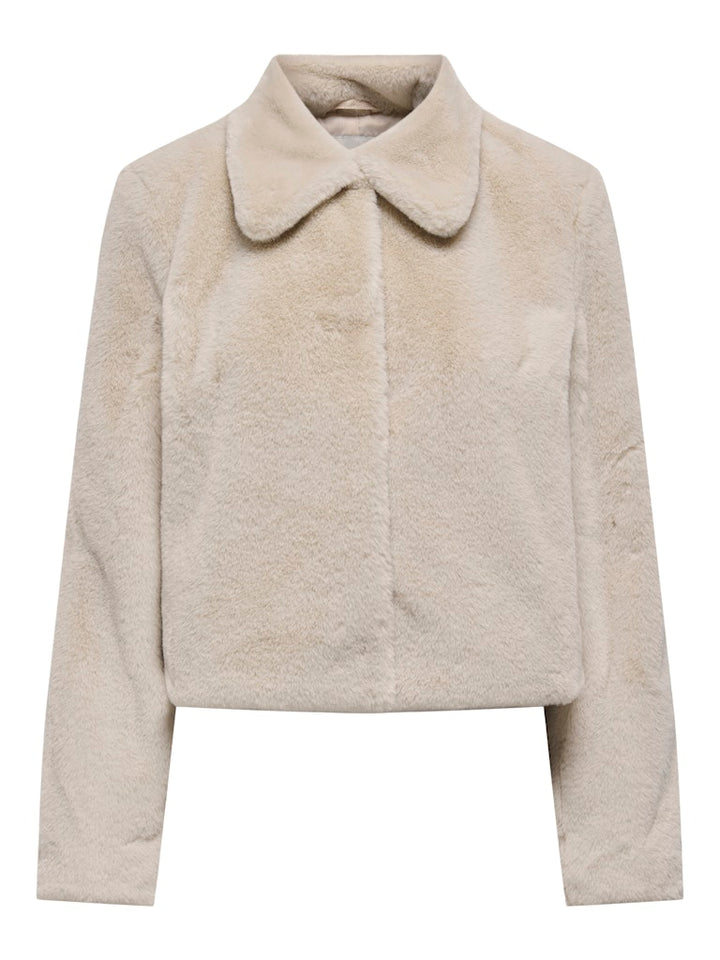 Jdymacy Life Faux Fur Jacket Otw Sie - Beige