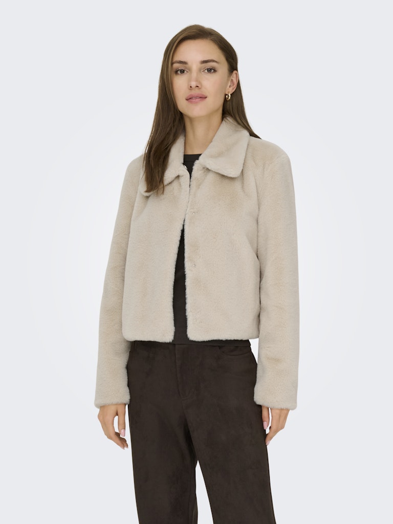 Jdymacy Life Faux Fur Jacket Otw Sie - Beige