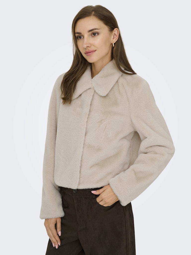 Jdymacy Life Faux Fur Jacket Otw Sie - Beige