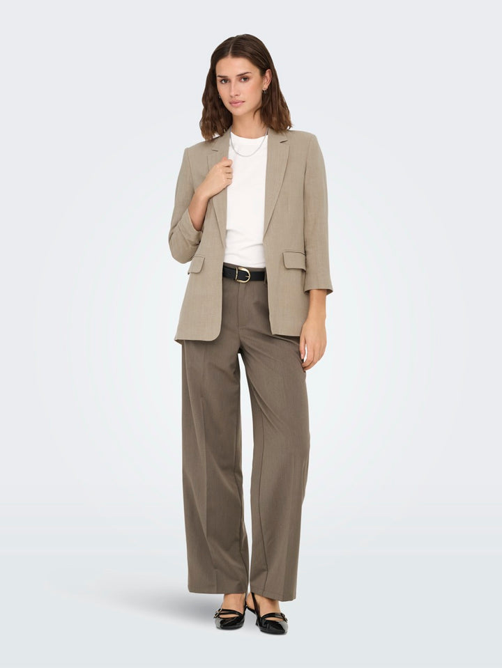 Onlsolvi Life 3/4 Linen Bl Blazer C - Licht Bruin