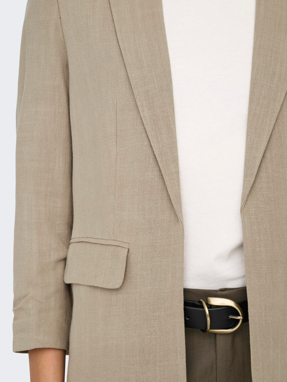 Onlsolvi Life 3/4 Linen Bl Blazer C - Licht Bruin