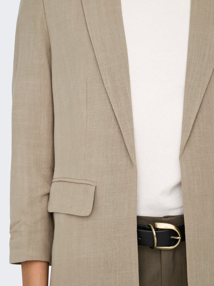 Onlsolvi Life 3/4 Linen Bl Blazer C - Licht Bruin