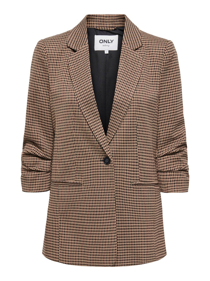 Onllettie Life 3/4 Check Blazer Tlr - Bruin Dessin