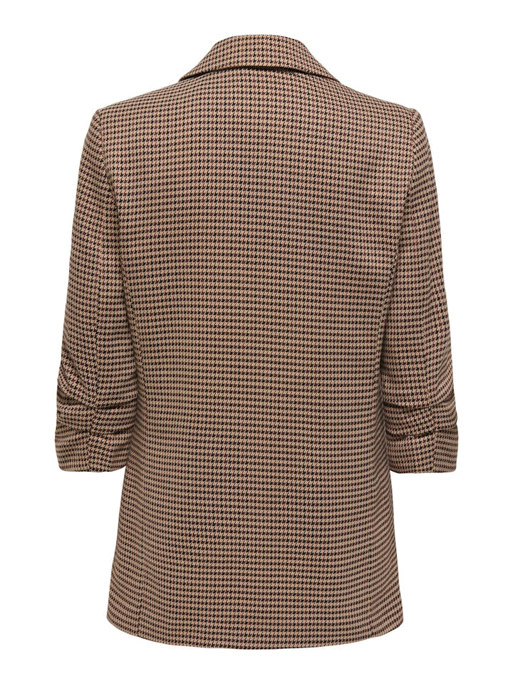 Onllettie Life 3/4 Check Blazer Tlr - Bruin Dessin