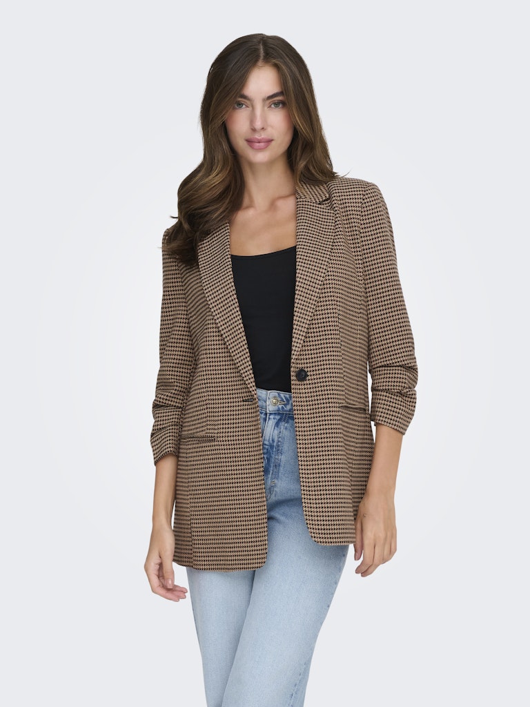 Onllettie Life 3/4 Check Blazer Tlr - Bruin Dessin