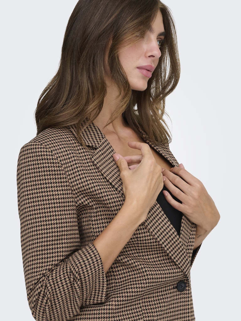 Onllettie Life 3/4 Check Blazer Tlr - Bruin Dessin