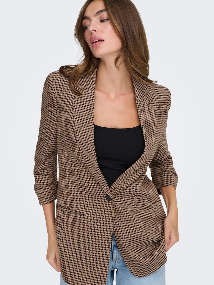 Onllettie Life 3/4 Check Blazer Tlr - Bruin Dessin