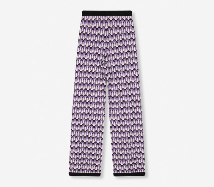 Jaquare Pants - Paars Dessin