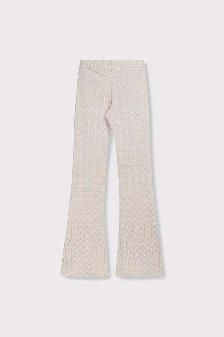 Ladeis Knitte A Jzquard Pant - Taupe