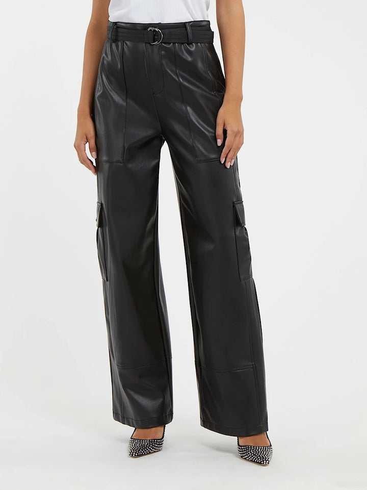 Pu Cargo Pant - Zwart