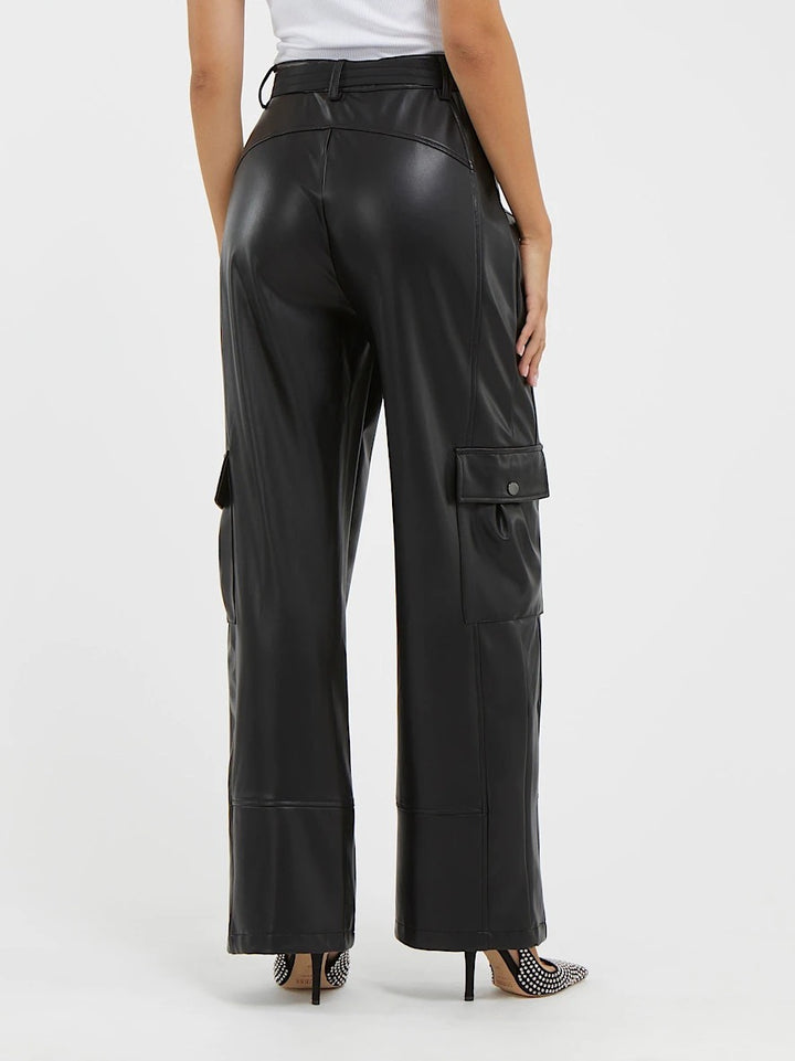 Pu Cargo Pant - Zwart