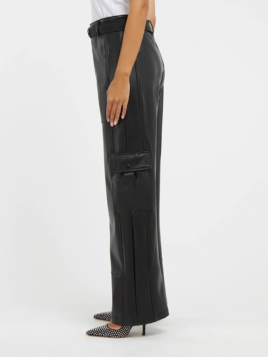 Pu Cargo Pant - Zwart