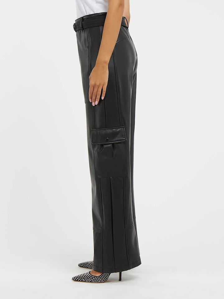 Pu Cargo Pant - Zwart