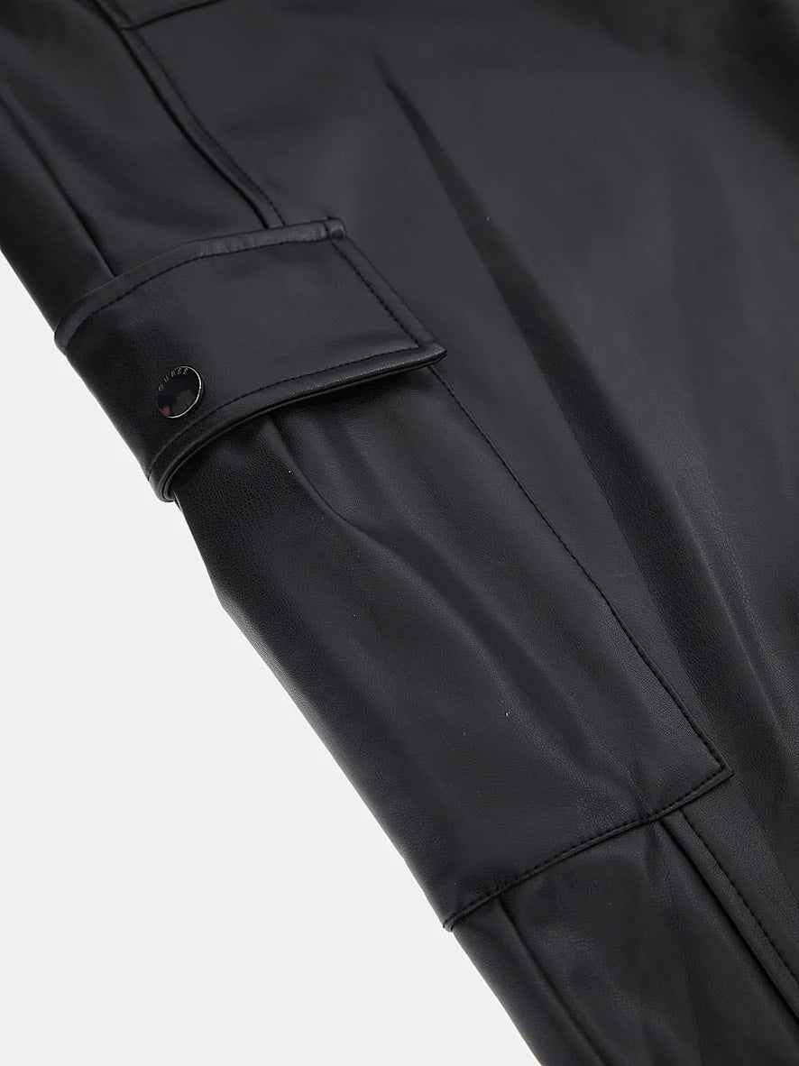 Pu Cargo Pant - Zwart