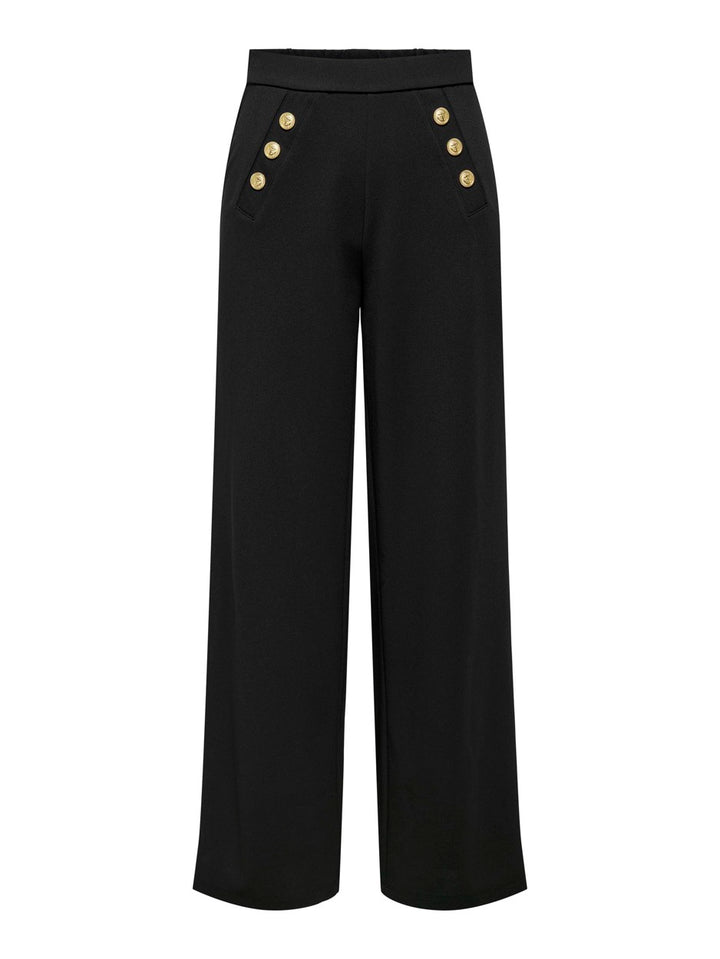Onlsania High Waist Button Pant Jrs - Zwart