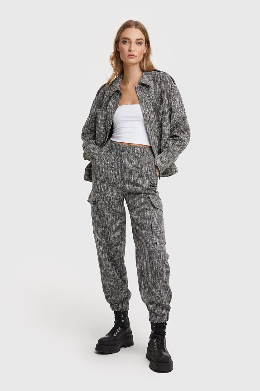 Ladies Woven Boclee Cargo Pants - Zwart Dessin