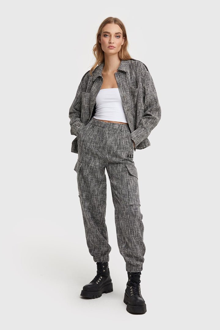 Ladies Woven Boclee Cargo Pants - Zwart Dessin