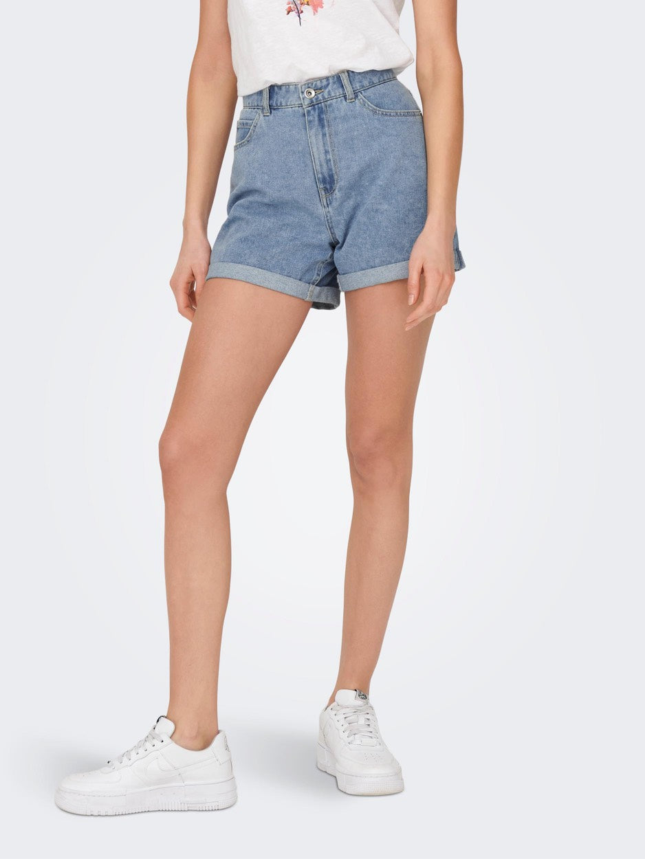Onlvega Life Hw Mom Shorts Noos - Blue Denim
