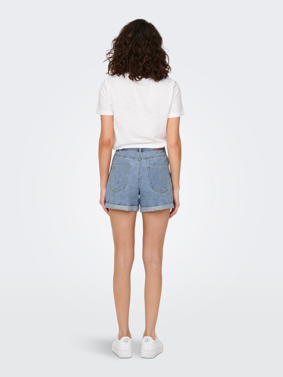 Onlvega Life Hw Mom Shorts Noos - Blue Denim