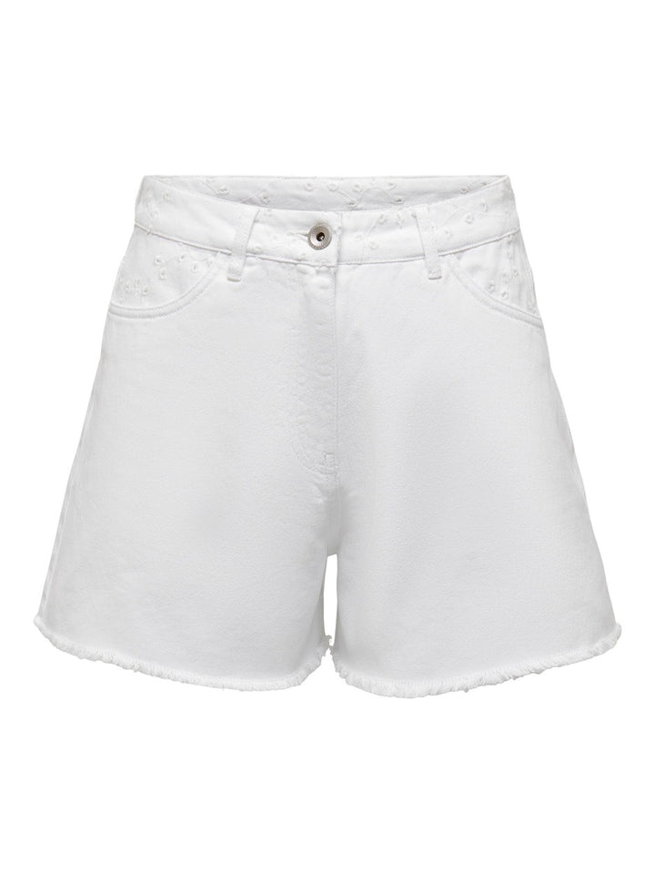 Onlelena Hw Emb Shorts Otw - Wit